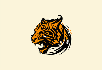 tiger head wild vector design logo