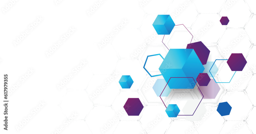 Aufkleber geometric hexagon futuristic technology background. graphic digital math concept design. vector illu