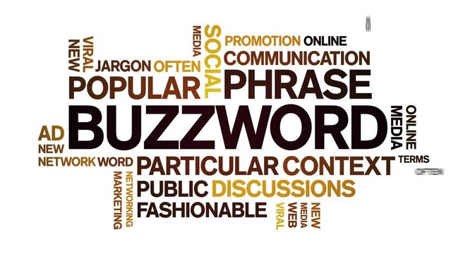 Buzzword animated tag word cloud;text design animation kinetic typography seamless loop.