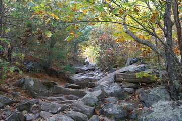 rocky staircase up a mountain