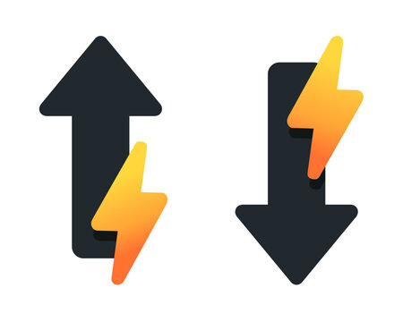 Low electic. High voltage icon. Vector illustration