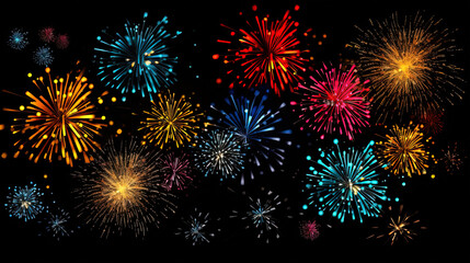 Fototapeta premium Happy New Year background. Fireworks background