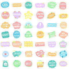 Obraz premium set of good word badges cheer up sticker pack