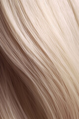 Fototapeta premium A closeup view of a bunch of shiny straight blond hair .social media content for beauty salons. hair dye color in the catalog. Generative AI