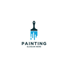 painting logo template vector in white background