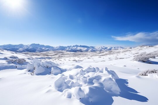 Beautiful snow scene natural scenery big picture made with Generative AI
