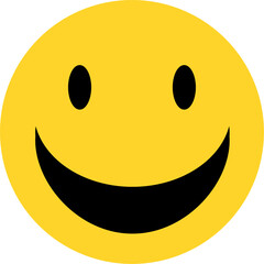 Happy smiley face. Surprised emoticon on white background. Vector illustration.
