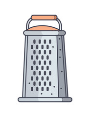 Metal grater, sharp and shiny, for gourmet food