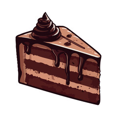 Sweet homemade cake with chocolate icing decoration