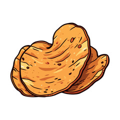 Fried potatoes chips snack, icon design