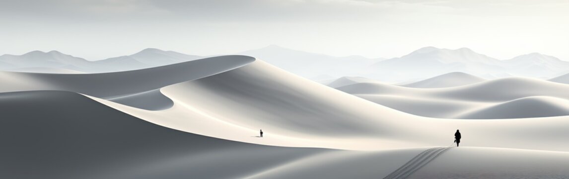 Serenity in Monochrome: Minimalist Black and White Landscapes Wallpaper Collection
