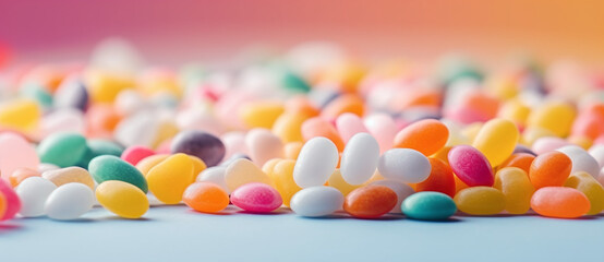 colorful candy rocks on the table top Generated by AI