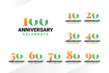 Anniversary Number Design Colorful Style