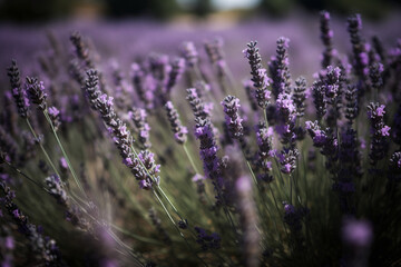 Fototapeta premium closed-up lavender in the field