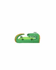 lazy green alligator