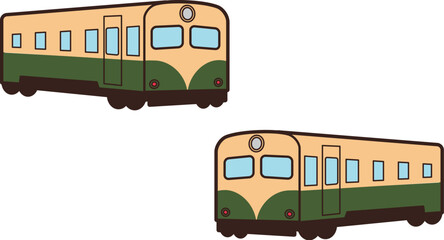 グリーンのラインが入った気動車