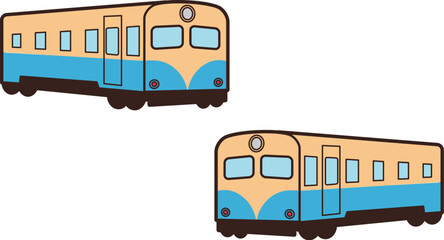 ブルーのラインが入った気動車