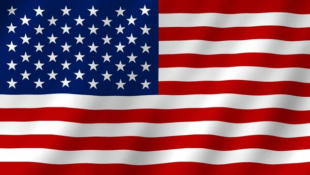 Flag of the United States of America waving animation. looping National American flag animation. USA flag waving 4k
