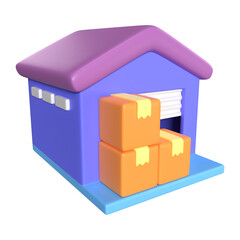 Warehouse 3D Illustration Icon
