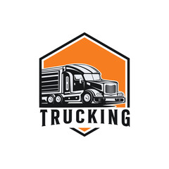 Truck logo. Vector illustration good for mascot or logo for freight forwarding industry, cargo, or logistic industry