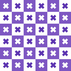 Purple cross pattern. Cross vector pattern. Cross pattern.  Seamless geometric pattern for clothing, wrapping paper, backdrop, background, gift card, decorating.