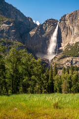 Upper Yosemite falls from Yosemite Valley.
