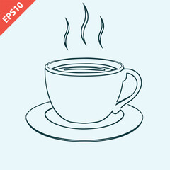 Cup of fresh coffee design vector flat isolated illustration