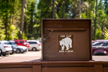 Bear proof dumpster in Yosemite National Park.