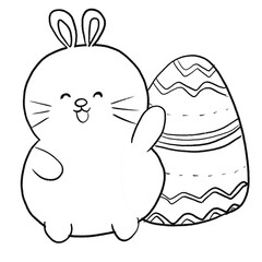 Rabbit Easter hand drawn 