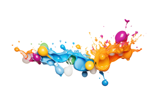 Explosion of colored oil paint  isolated on white background.