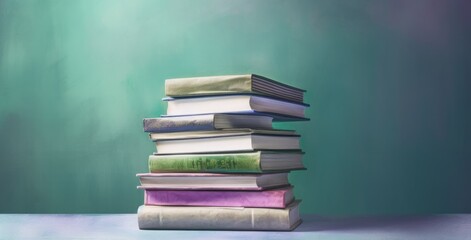 Fototapeta premium Stack of books. Back to school and education concept.