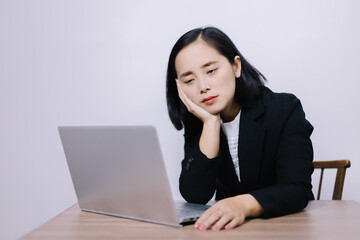 business woman working on laptop