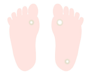 タコ・魚の目のある足裏のイラスト