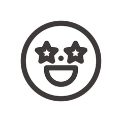 製品設計やアプリ開発やプログラミングに最適な、シンプルで使いやすい目が星になった顔の絵文字アイコン3