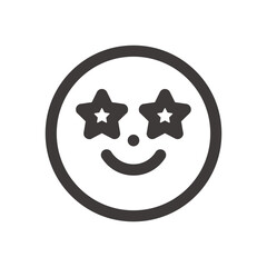 Fototapeta premium 製品設計やアプリ開発やプログラミングに最適な、シンプルで使いやすい目が星になった顔の絵文字アイコン2