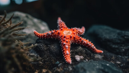 Underwater beauty in nature Close up of starfish on reef generated by AI