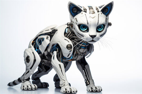 Robot Cat illustrations, create using generative AI tools