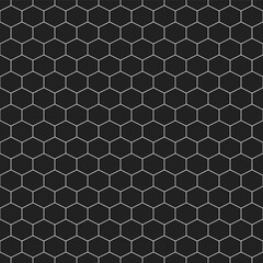Fototapeta premium Black honeycomb pattern. Honeycomb vector pattern. Honeycomb pattern. Seamless geometric pattern for floor, wrapping paper, backdrop, background, gift card, decorating.