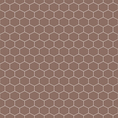 Brown honeycomb pattern. Honeycomb vector pattern. Honeycomb pattern.  Seamless geometric pattern for floor, wrapping paper, backdrop, background, gift card, decorating.