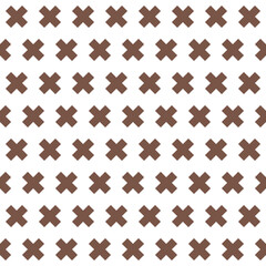 Brown cross pattern. Cross vector pattern. Cross pattern.  Seamless geometric pattern for clothing, wrapping paper, backdrop, background, gift card, decorating.