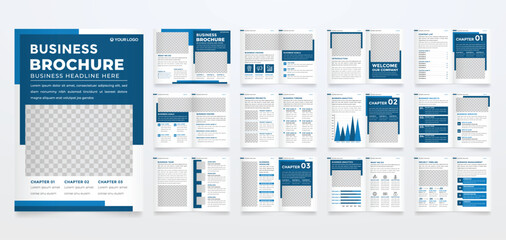 brochure template with modern concept and minimalist layout use for annual report company profile and corporate proposal - obrazy, fototapety, plakaty