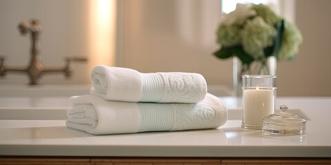 Fototapeta na wymiar Monogrammed Spa Towel
