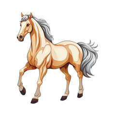 Cute cartoon horse. Animal clipart illustration. Generative AI