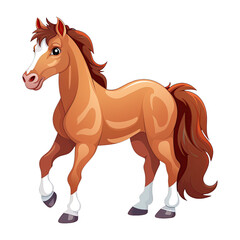 Cute cartoon horse. Animal clipart illustration. Generative AI