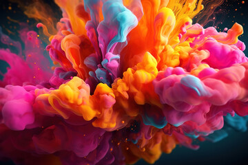 Obraz premium Explosion of liquid paints abstract background