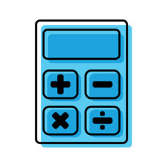 Blue Calculator for Math Education and Business Icon Vector