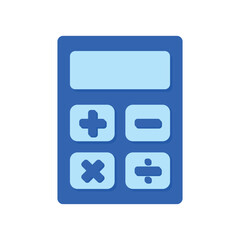 Blue Calculator for Math Education and Business Icon Vector