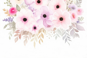 Beautiful colorful watercolor floral illustration