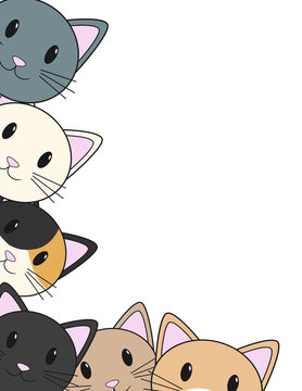 Gatos adorables, sonrientes y coloridos, ilustraci&radic;&ge;n digital sin fondo.