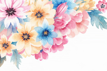 Beautiful colorful watercolor floral illustration